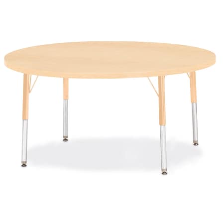 Jonti-Craft Berries Round Activity Table, 48 in. Diameter, E-height, Maple/Maple/Camel 6433JCE251